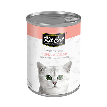 Kit Cat Wild Caught Tuna with Crab Canned Cat Food 400g